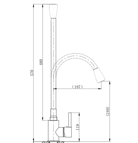 Смеситель для кухни BOCH MANN MIA BN BM10420 на мойку никель матовый - фото 3