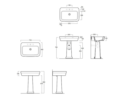 Раковина из санфаянса Simas EVO 11 bia 70х49 подвесная цвет белый - фото 3