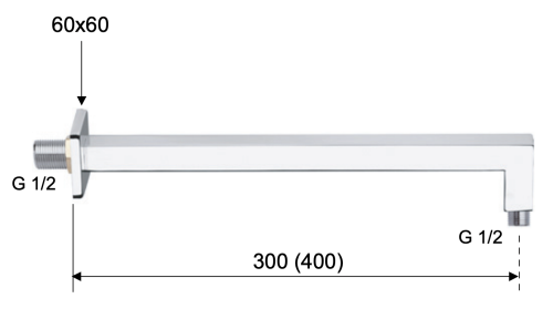 Кронштейн для верхнего душа 30 см Remer 348S30 хром - фото 2