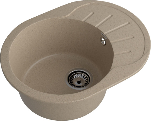 Кухонная мойка Granfest Rondo R-580L песочный 58х45 цвет бежевый поверхность матовая - фото 2