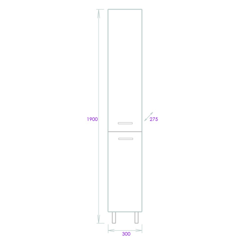 Шкаф-пенал Onika Коралл 403037 30х28х190 напольный - фото 3
