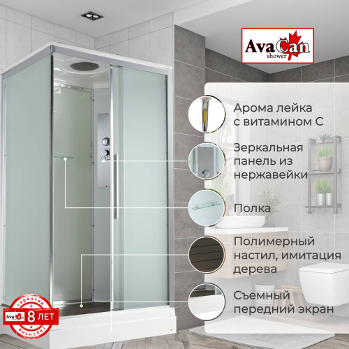 Душевая кабина AvaCan KD KD2911 110х90 прямоугольная с крышей ориентация универсальная - фото 3