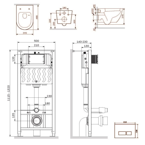 Комплект унитаз с инсталляцией с клавишей смыва Am.Pm Like IS47051.801900 - фото 3