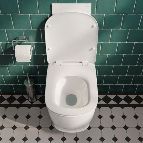 Унитаз подвесной IDDIS Oxford OXFRDSEi25 белый с сиденьем микролифт безободковый каскадный смыв - фото 5