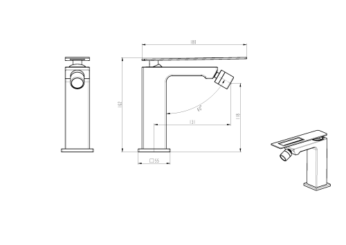 Смеситель Boheme Q 146-WG.2 на биде белый глянцевый - фото 2