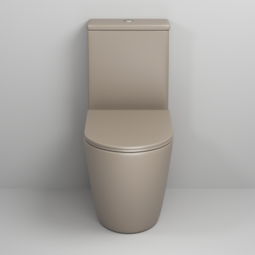 Унитаз напольный с бачком Grossman Color GR-4480BRLMS бежевый матовый с сиденьем безободковый каскадный смыв - фото 3