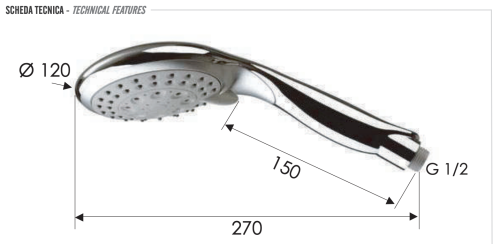 Душевая лейка Remer 318XFX округлая - фото 2