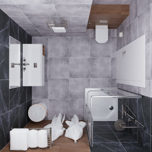 Душевой уголок Тритон Вента Щ0000049616 90х90 стекло прозрачное профиль хром с поддоном - фото 5