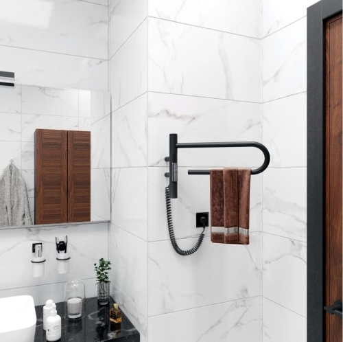 Полотенцесушитель Vincea VTD-1P1BE 39х25 электрический черный матовый