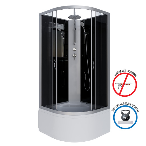 Душевая кабина Niagara Classic 25071434BKT 80х80 четверть круга без крыши ориентация универсальная - фото 2