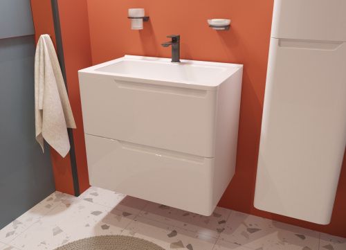 Тумба с раковиной Эстет Kare Luxe ФР-00007073 70х45х61 подвесная цвет белый - фото 4