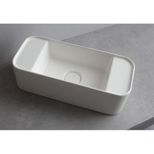 Раковина керамическая White Ceramic Geo Mini W710701 50х20 накладная цвет белый - фото 2