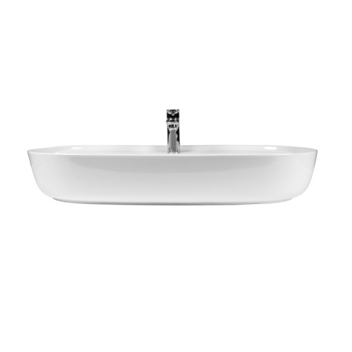 Раковина из сантехнического фарфора Bond Oval S01-800 80х40 накладная цвет белый глянцевый 1 отверстие под смеситель - фото 5
