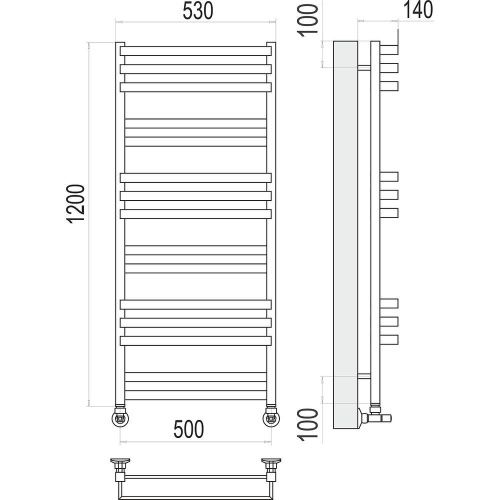 Полотенцесушитель Terminus 4630080268395 53х120 водяной хром - фото 3