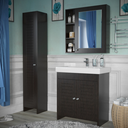 Шкаф-пенал Stella Polar Монтоне SP-00000159 36х30х191 цвет венге - фото 3