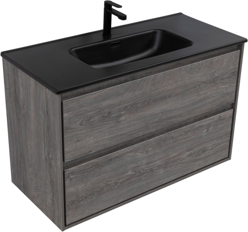 Тумба под раковину Aquanet Милан 00336375 100х45х64 подвесная цвет темное дерево - фото 2