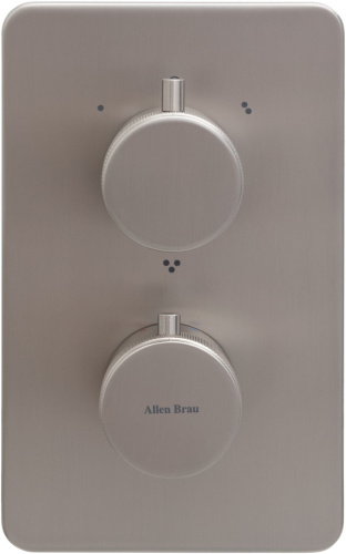 Смеситель для ванны с душем Allen Brau Priority 5.31314-BN встраиваемый в стену никель с термостатом - фото 3