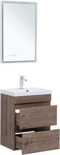 Тумба под раковину Aquanet Нота NEW 00334190 49х34х61 подвесная цвет темное дерево - фото 4