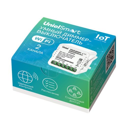 Умный диммер-выключатель Wi-Fi Uniel UCH-A302 2C/DIM/WF WHITE - фото 5