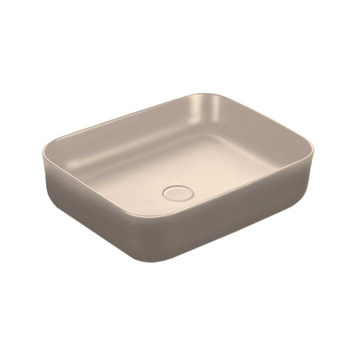 Раковина из сантехнического фарфора Vincea VBS-105MC 50х39 накладная цвет капучино матовый без отверстий под смеситель - фото 2