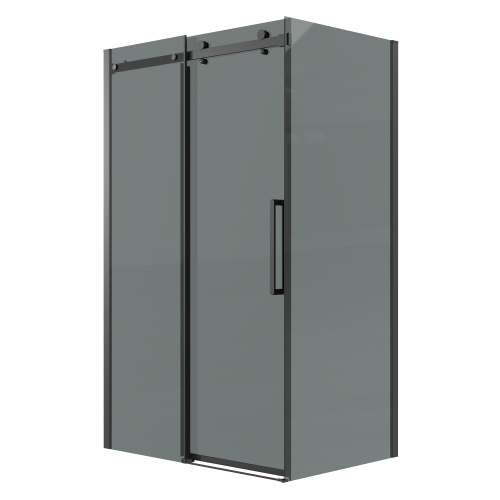 Душевая перегородка Grossman Classic 200.K33.04.70.21.10 70х195 стекло тонированное профиль черный матовый - фото 2