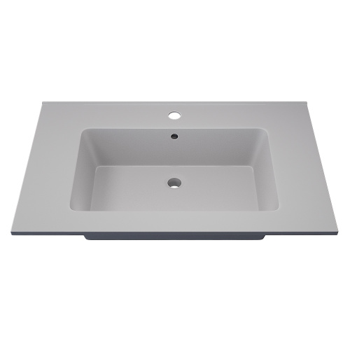 Раковина из искусственного камня Uperwood Parma Quartz 291003005 77х48 полувстраиваемая цвет белый - фото 4