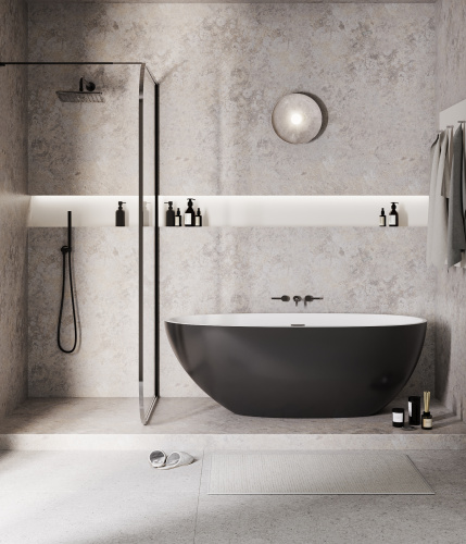 Ванна акриловая Grossman Fly GR-1104MB 170х75 отдельностоящая овальная с ножками - фото 4