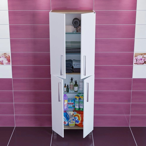 Шкаф-пенал СанТа Вегас 526008 60х30х170 напольный/подвесной цвет белый - фото 2