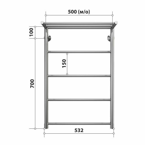 Полотенцесушитель Stelmix 4670078541192 53х80 водяной хром - фото 3