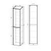 Шкаф-пенал Vincea VSC-2P170BT-L 40х170 подвесной цвет серый