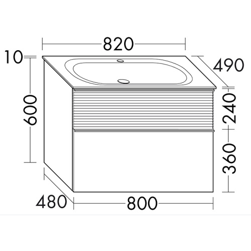 Тумба с раковиной Burgbad Fiumo SFXN082F3956FOT45G0200C0001*1 82х49х61 подвесная цвет белый глянцевый/дуб кашемировый - фото 2