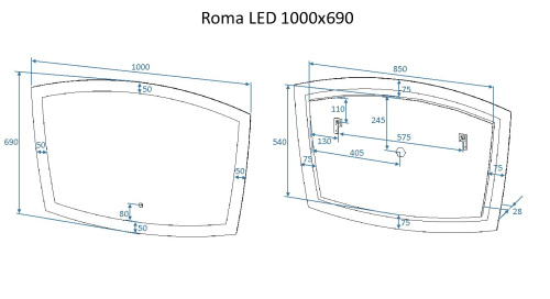 Зеркало в ванную Art&Max ROMA AM-Rom-1000-700-DS-F 100х70 - фото 3