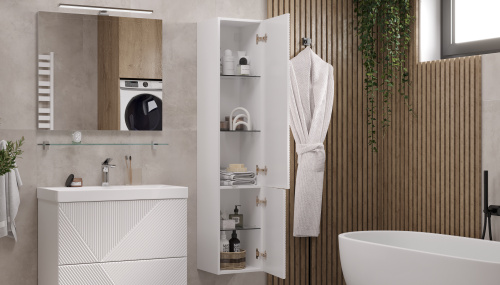 Пенал Velvex EDGE 35х29х15 pp.EDG.35 белый подвесной цвет белый - фото 3