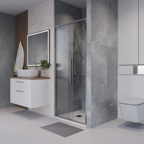 Душевая дверь Niagara Nova NG-65-9CH 90х195 стекло шиншилла профиль хром глянцевый - фото 5