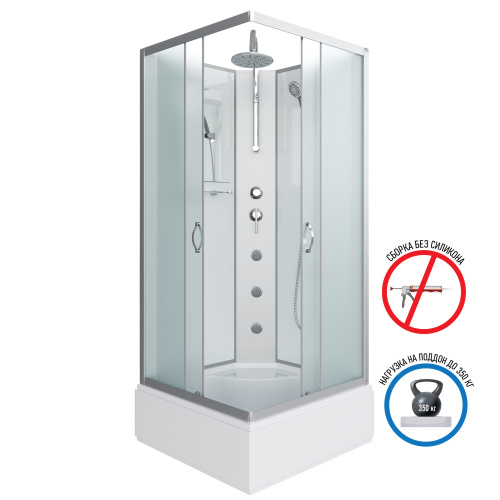 Душевая кабина Niagara Classic 11081424BKTG 90х90 квадратная без крыши ориентация универсальная - фото 2