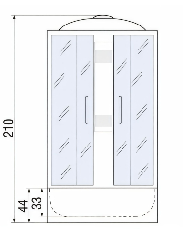 Душевая кабина River NARA LIGHT 90/44 MT (10000003575) 90х90 четверть круга с крышей ориентация универсальная - фото 2