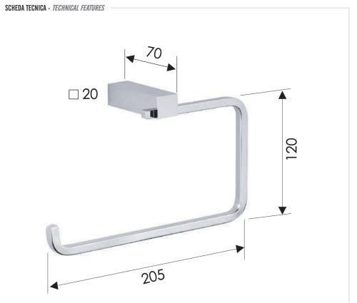 Полотенцедержатель Remer SQ SQ44CR - фото 2