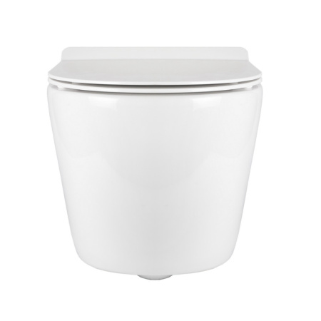 Унитаз подвесной Bond Oval F01-10 белый с сиденьем микролифт безободковый душевой смыв