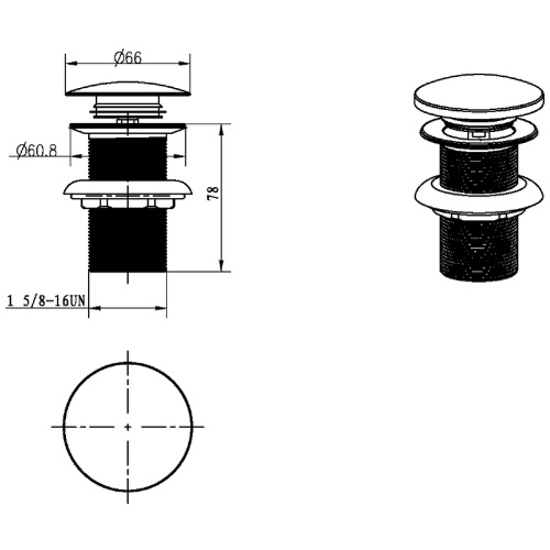 Донный клапан для раковины Boheme 612/2-GM - фото 2