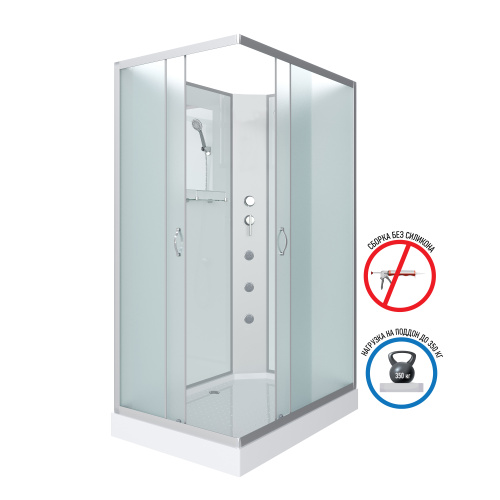 Душевая кабина Niagara Classic 431853QBKG 110х80 прямоугольная без крыши ориентация универсальная - фото 2