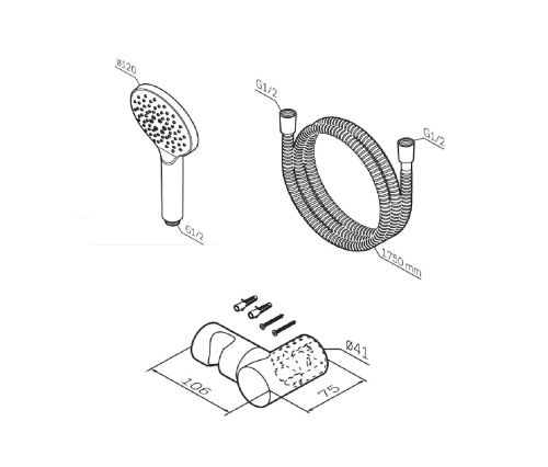Душевой гарнитур Am.Pm Like F0118000 настенный хром - фото 4