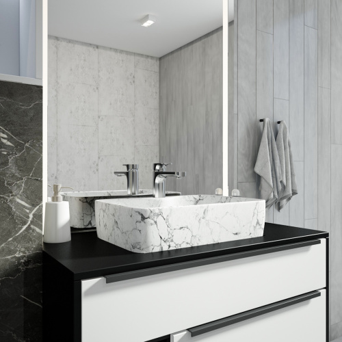 Раковина из сантехнического фарфора Teymi Helmi S T50298 48х37 накладная цвет белый 1 отверстие под смеситель - фото 5