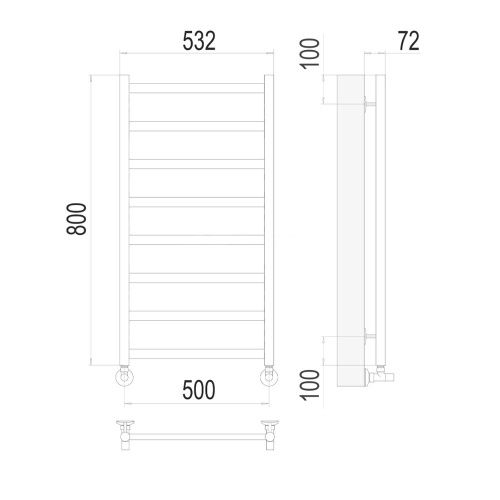 Полотенцесушитель Terminus 4670078529947 53х80 водяной хром - фото 3