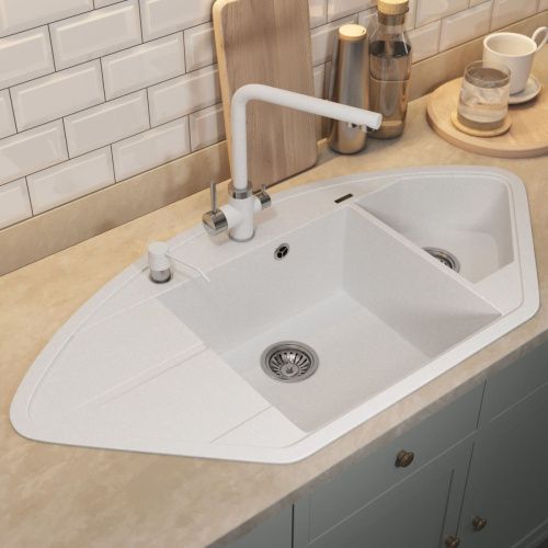 Кухонная мойка Uperwood Quartz Premium UPD-06 3910202120 100х50 цвет белый поверхность матовая - фото 4