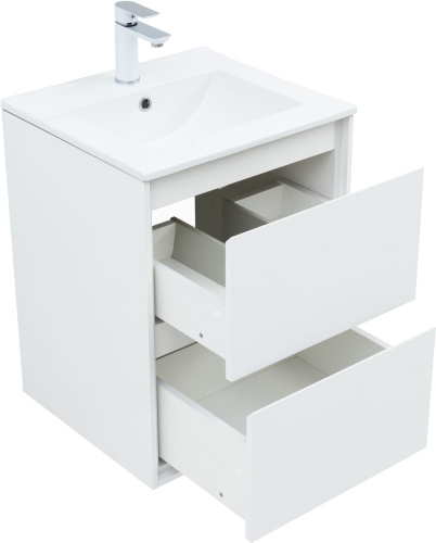 Тумба под раковину Aquanet Милан 00336366 50х45х64 подвесная цвет белый - фото 4