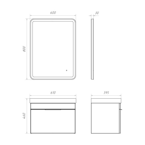 Тумба с раковиной Comforty 00-00018655CF 61х40х46 - фото 2