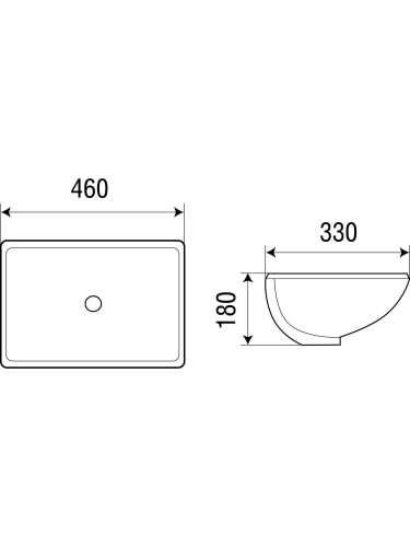 Раковина из санфаянса WeltWasser WW SK 10000003895 46х33 подвесная цвет белый глянцевый без отверстий под смеситель - фото 3