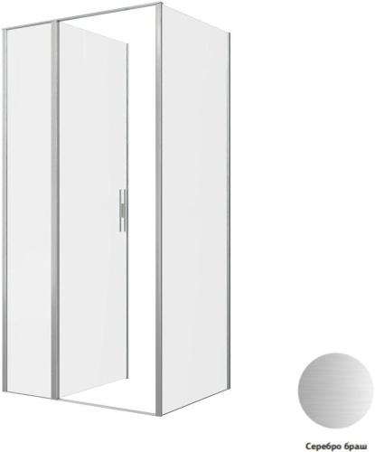 Душевой уголок Allen Brau Priority 3.31029.BA + 3.31044.BA 100х90 стекло прозрачное профиль серебро брашированное без поддона - фото 3