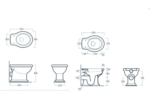 Чаша унитаза напольная Simas LA 02 цвет белый без бачка без сиденья каскадный смыв - фото 3