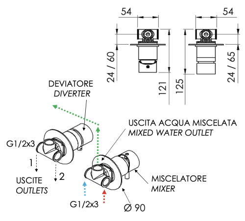 Смеситель для душа Daniel Tokyo TK62515 встраиваемый в стену черный - фото 2